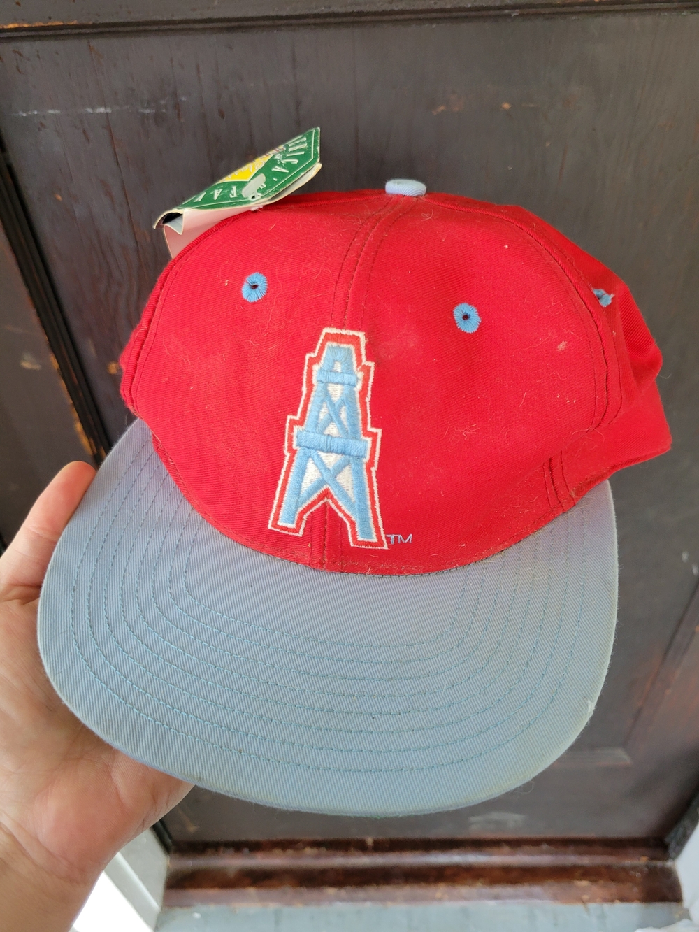 The Game Red and Light Blue Baseball Cap with Derrick Emblem 7 1/4 With Tags
